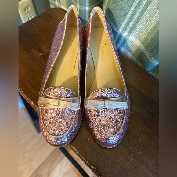 kate spade Shoes - Kate Spade Pink Glitter Cora Loafers
